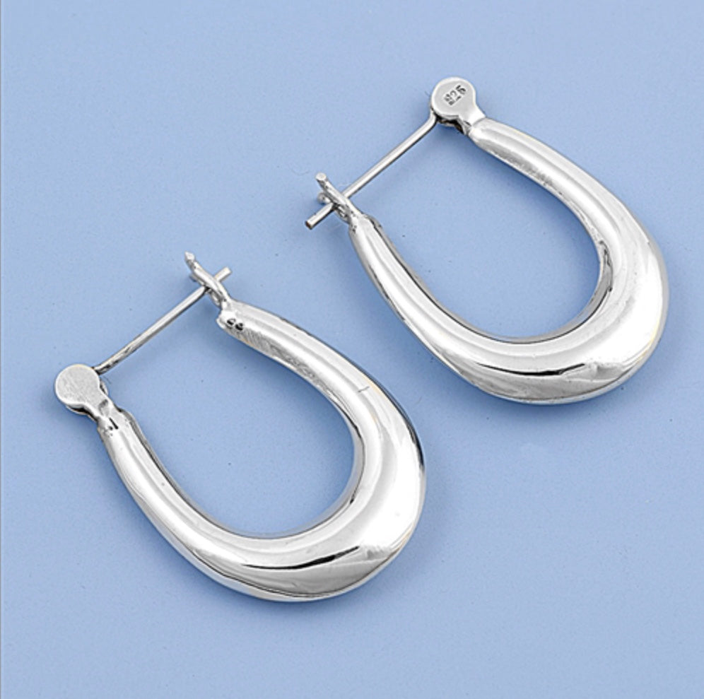 Sterling Silver Oval Hoop clasp