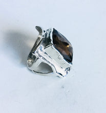 Sterling silver square Genuine stone Ring