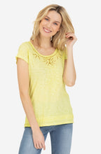 Embroidered Cap Sleeve Top