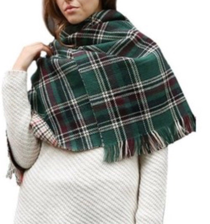 Reversible Oversize plaid Scarf