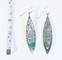 Oblong Sterling silver Shepard hook earrings