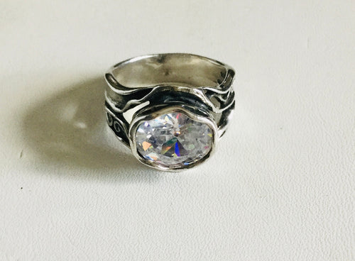 Round Clear Cubic Zirconia Ring