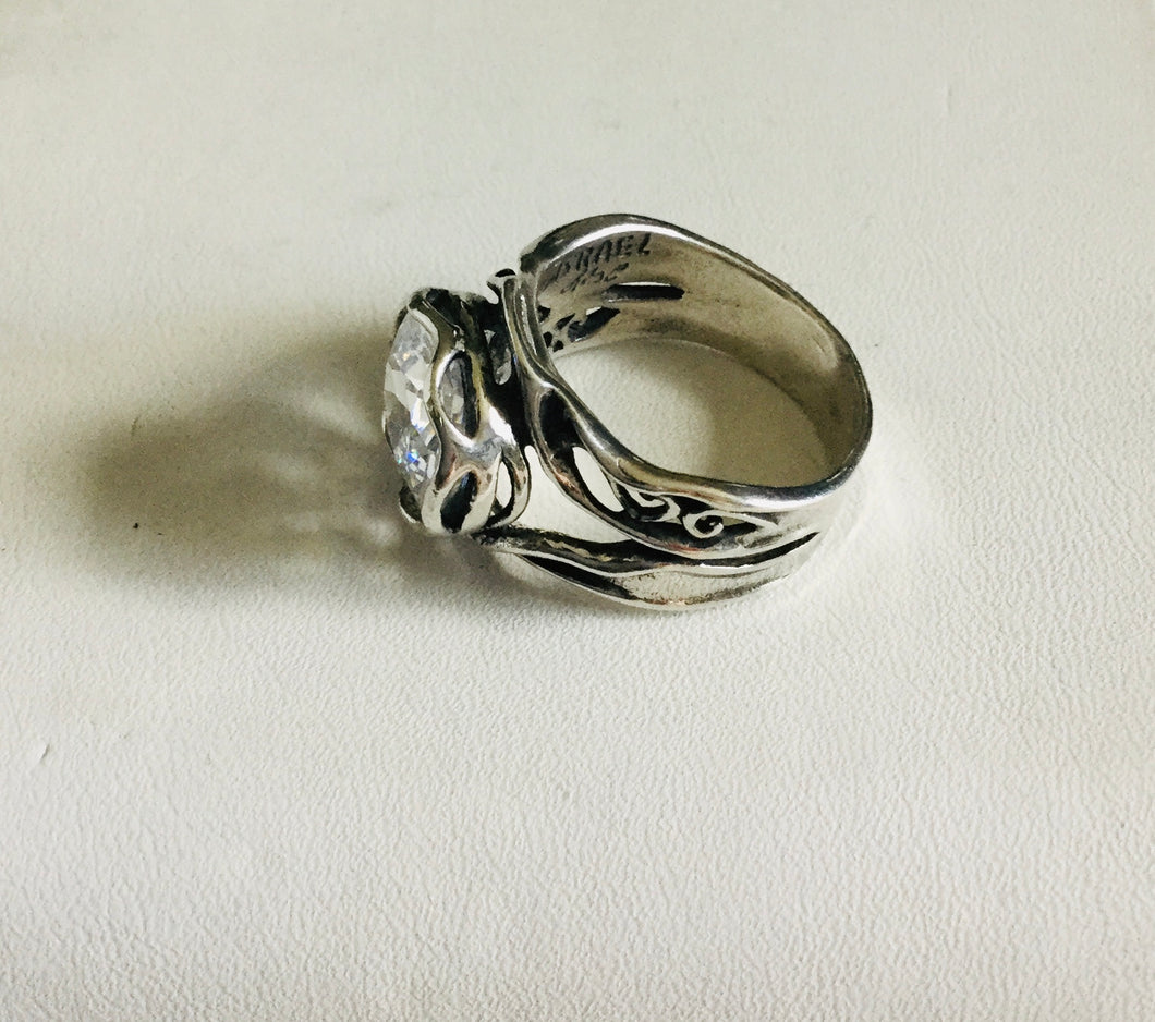 Round Clear Cubic Zirconia Ring