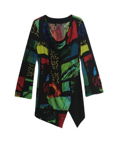 Asymmetrical Multi Color Wrap Top   Artex