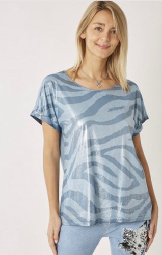 Shiny Zebra print Tee