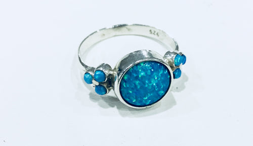 Synthetic Blue Opal Ring