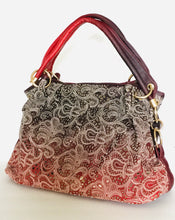 Leather Slouch paisley Handbag