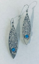 Oblong Sterling silver Shepard hook earrings