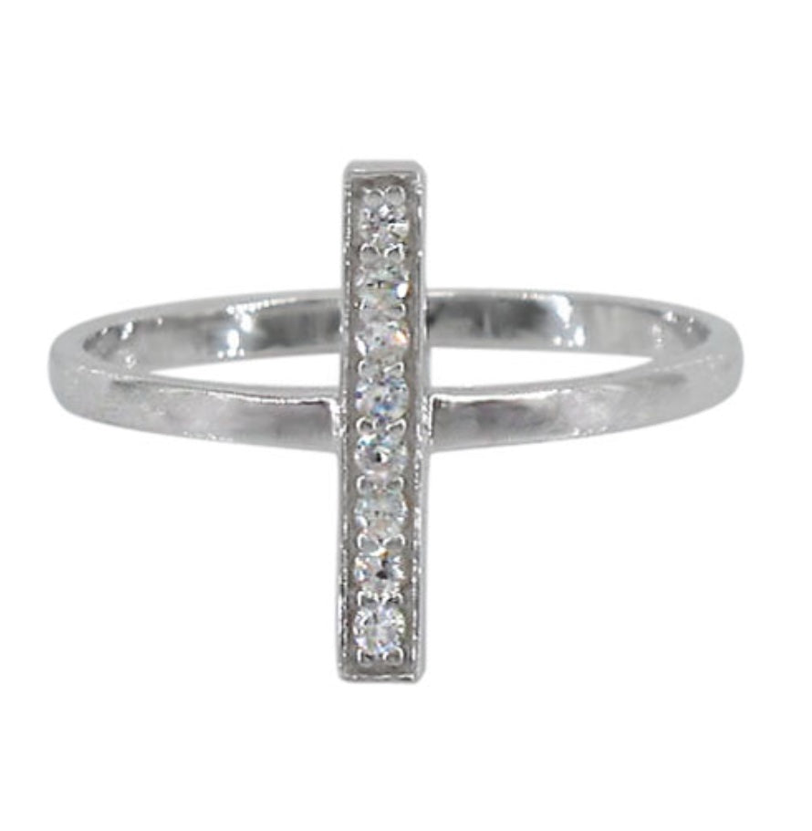 North/ South facing Cz Stone Ring
