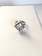 Sterling silver Heart embossed Shield Ring