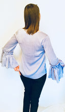 V-Neck Pin Stripe Blouse