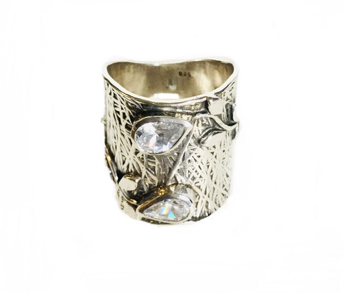 Sterling silver Tear drop stone Ring