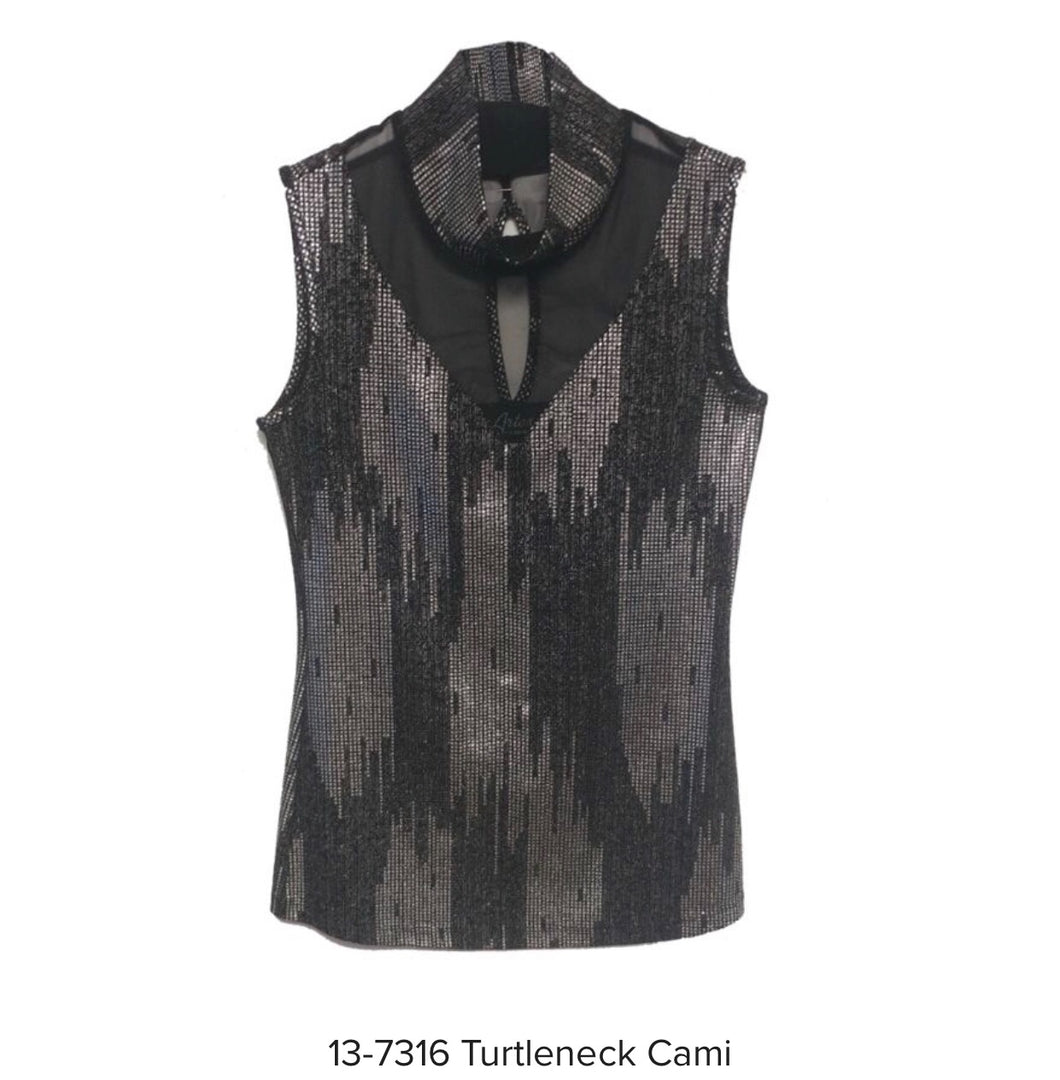 Silver Shimmer Turtleneck Camisole    Artex