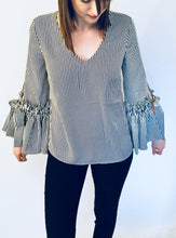 V-Neck Pin Stripe Blouse