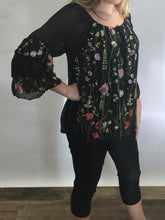 Floral Silk peasant Top