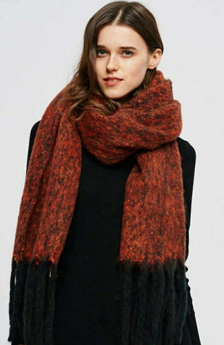 Oversize Plush Orange Scarf