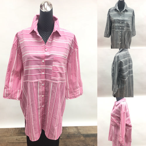 Over sized Striped Shirt Hilary Radely