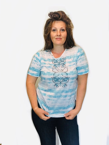 Stripe Butterfly graphic tee