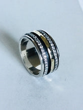 Sterling silver and Yellow Gold Spinner Ring
