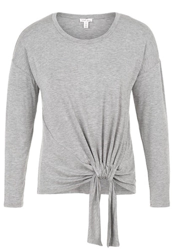 Mix Grey Long Sleeve Top/ Adjustable Knot