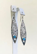 Oblong Sterling silver Shepard hook earrings