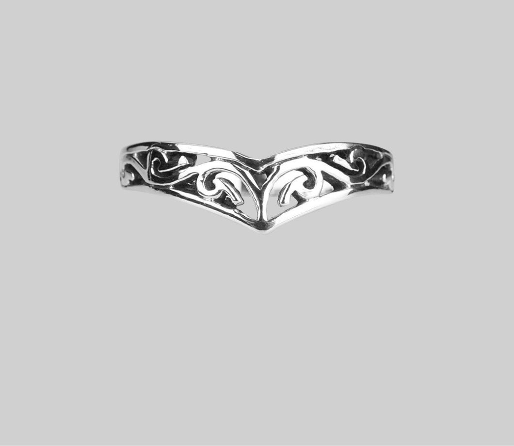 Silver Chevron Tribal Ring