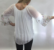 Floral Silk peasant Top