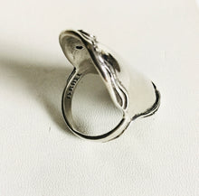 Sterling silver Shield ring / Cz stones