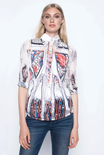 Custom Multi Color Print Blouse