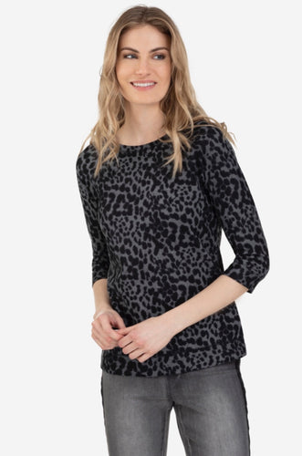 Leopard Print 3/4 Sleeve Top