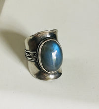 Saddle shape Shield Labradorite Silver  Ring