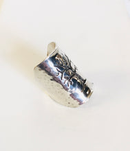 Sterling silver Embossed Tree of Life shield Ring