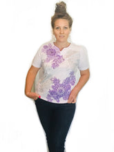 Flower print sequins tee