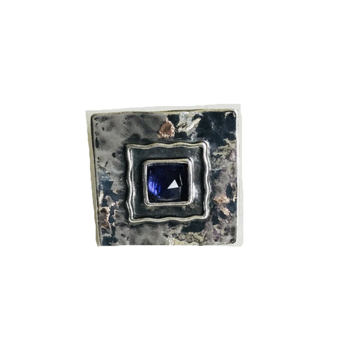 Sterling silver Square purple Amethyst Ring