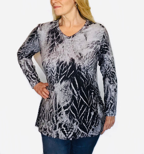 Animal print sequins Top