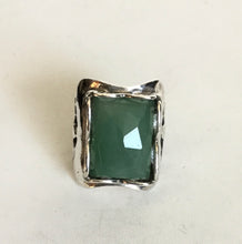 Sterling silver square Genuine stone Ring