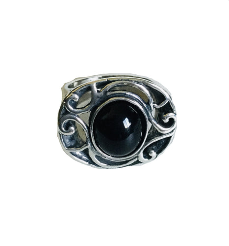 Sterling silver Black Onyx Israel Ring