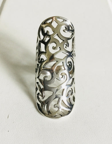 Sterling silver Filigree cut out  Shield