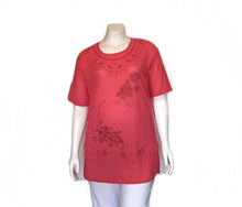 Pink Sequins floral Tee