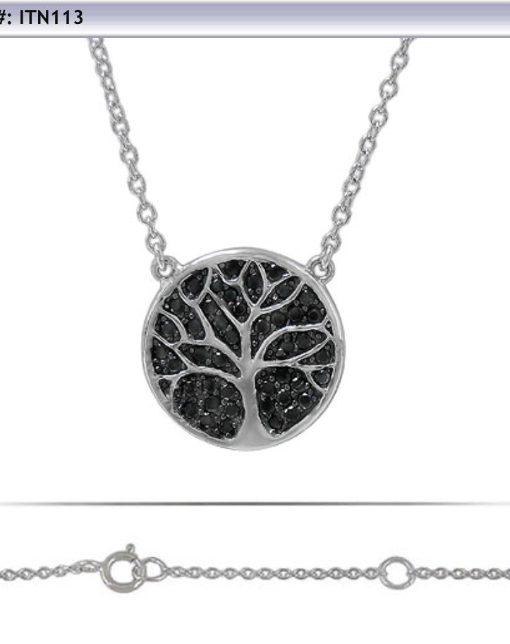 Tree of life with black CZ