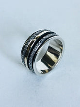 Sterling silver and Yellow Gold Spinner Ring