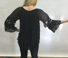 Floral Silk peasant Top