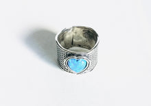 Sterling silver Cigar band heart  Ring