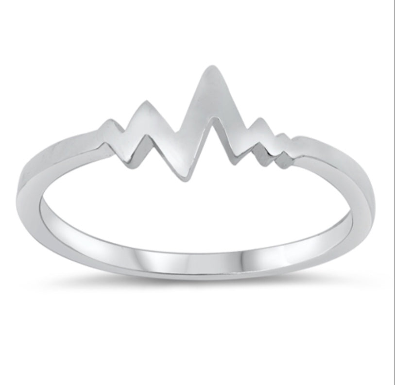 Sterling Silver Heartbeat Ring