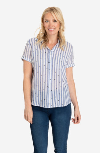 Striped Shirt with Tiny Palm tree Detail
