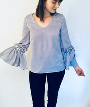 V-Neck Pin Stripe Blouse