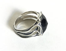Sterling silver Diamond cut Black Onyx Ring