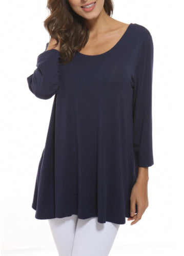 3/4 Sleeve Cross-back Bamboo Top