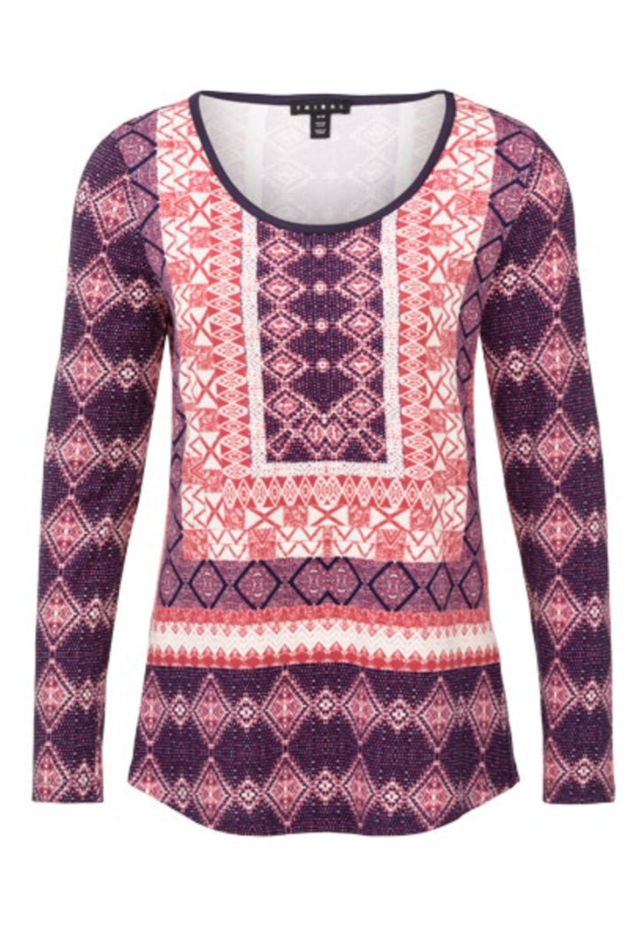 Multi Print Scoop Neck top Tribal