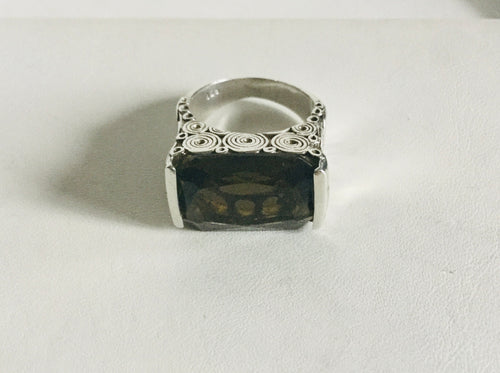 Sterling silver Green Quartz  Ring